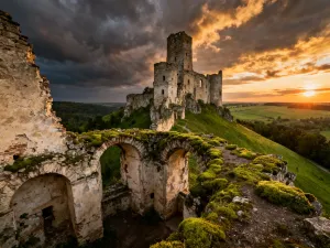 Turysta podziwiający panoramę Tatr Wysokich ze słowackiego szlaku w otoczeniu alpejskich łąk.